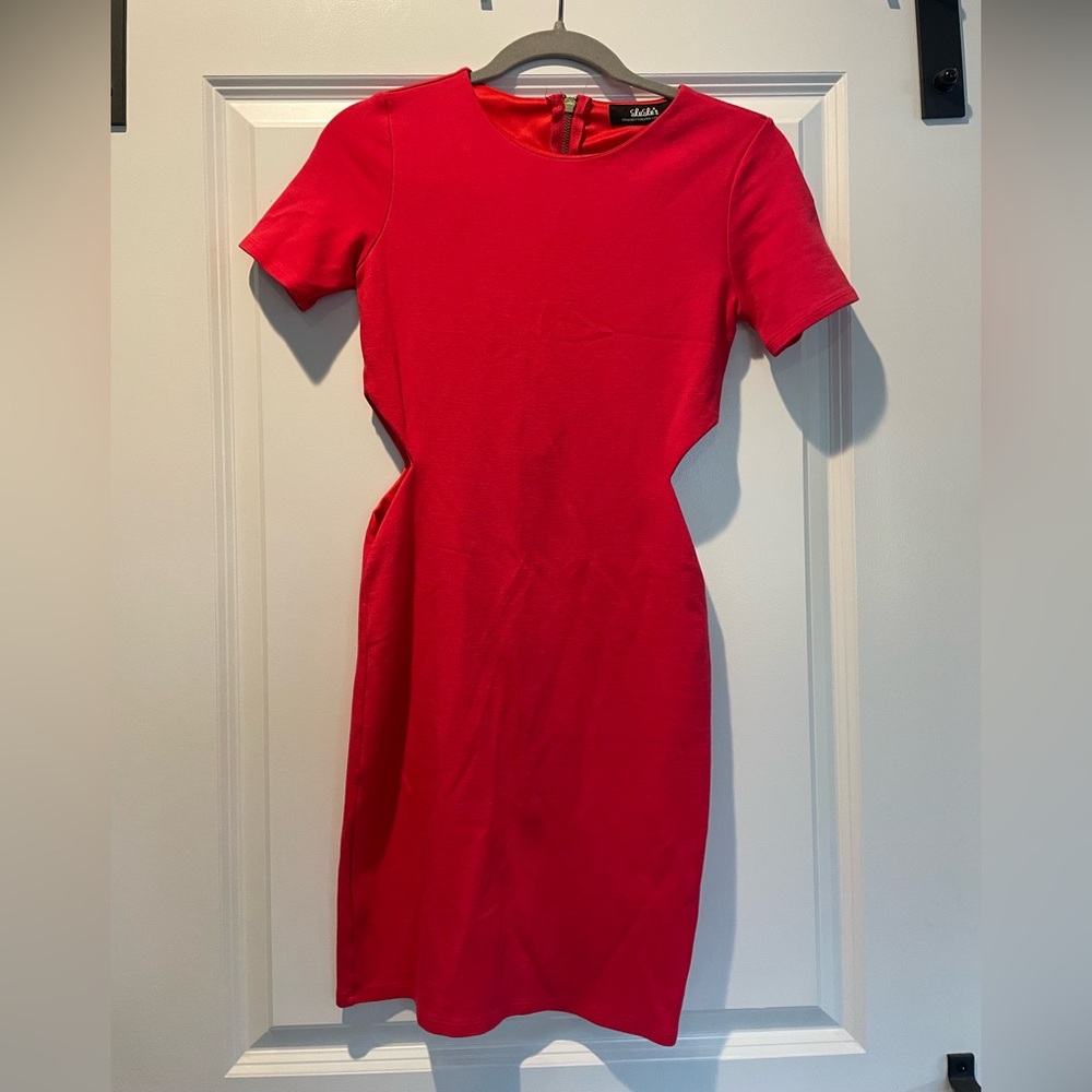 Lulu’s Red/Orange Women's Fitted Dress